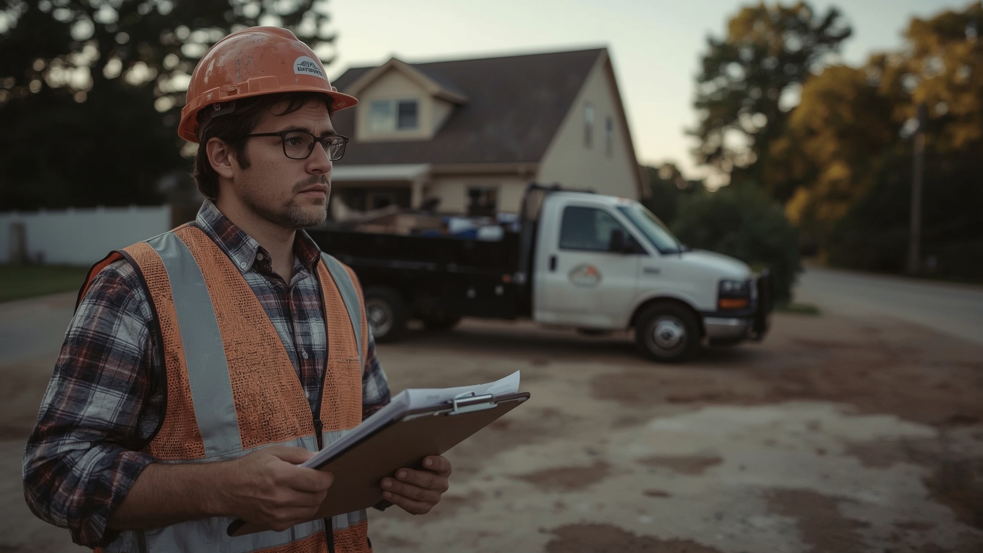 Small business contractor reviewing completed project work while awaiting client payment