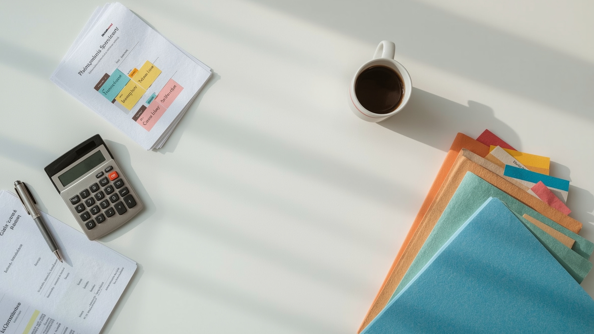 Small business owner organizing financial documents to prioritize debt payoff strategy
